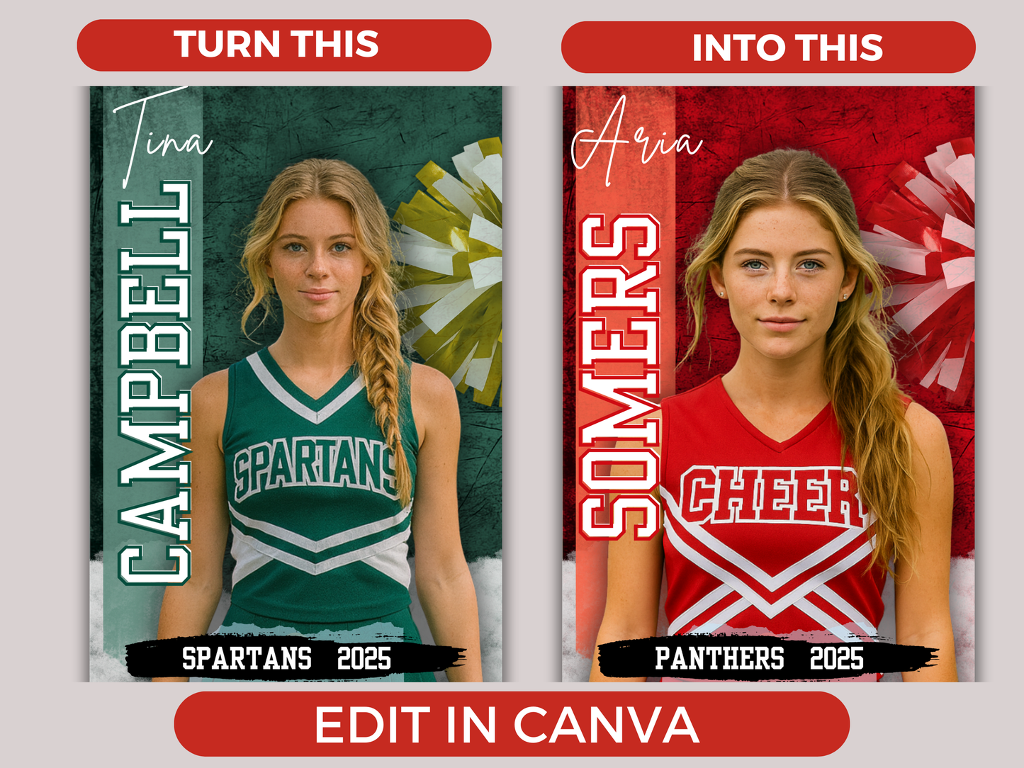 Editable Senior Cheerleader Banner Template