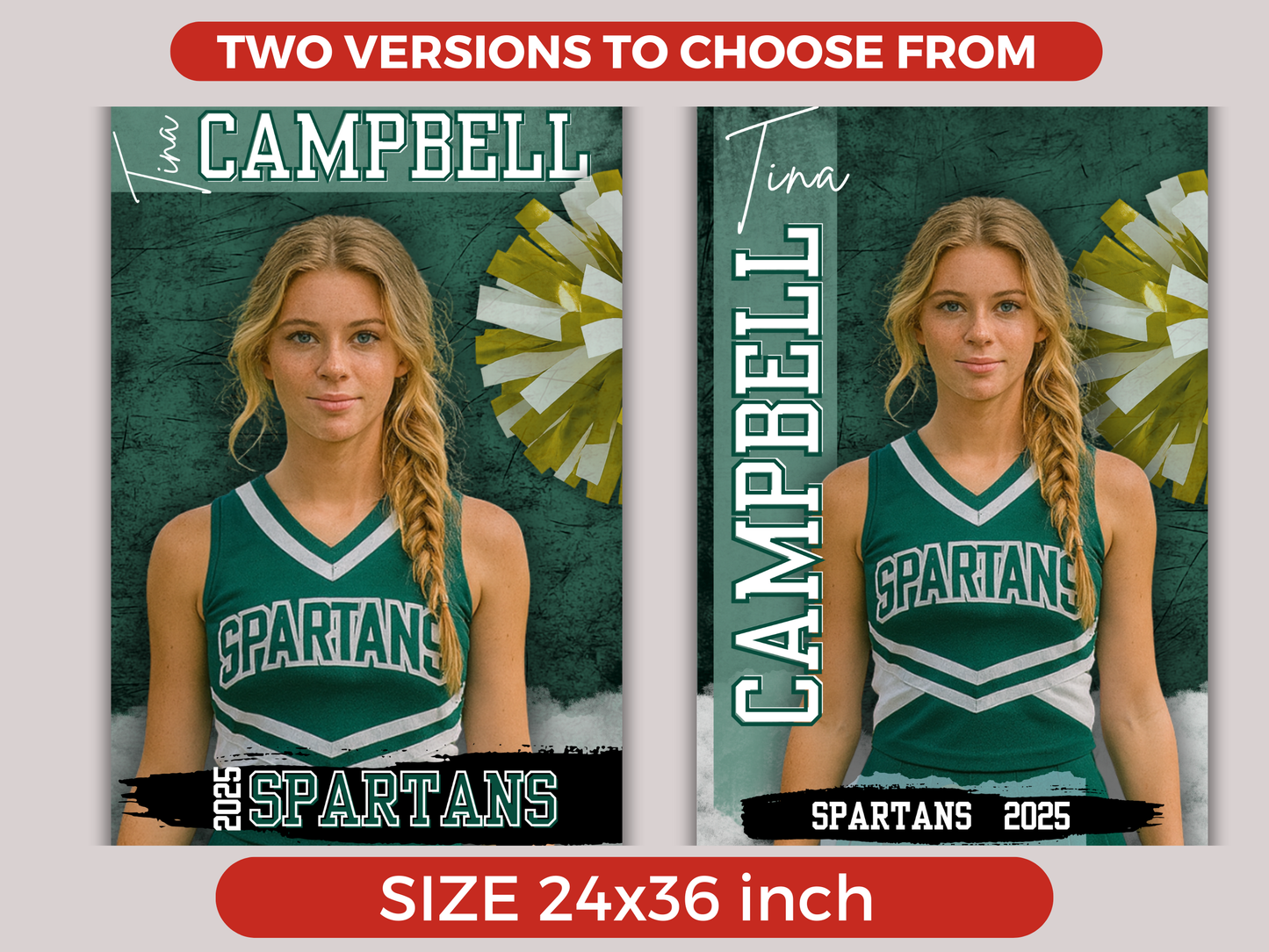 Editable Senior Cheerleader Banner Template