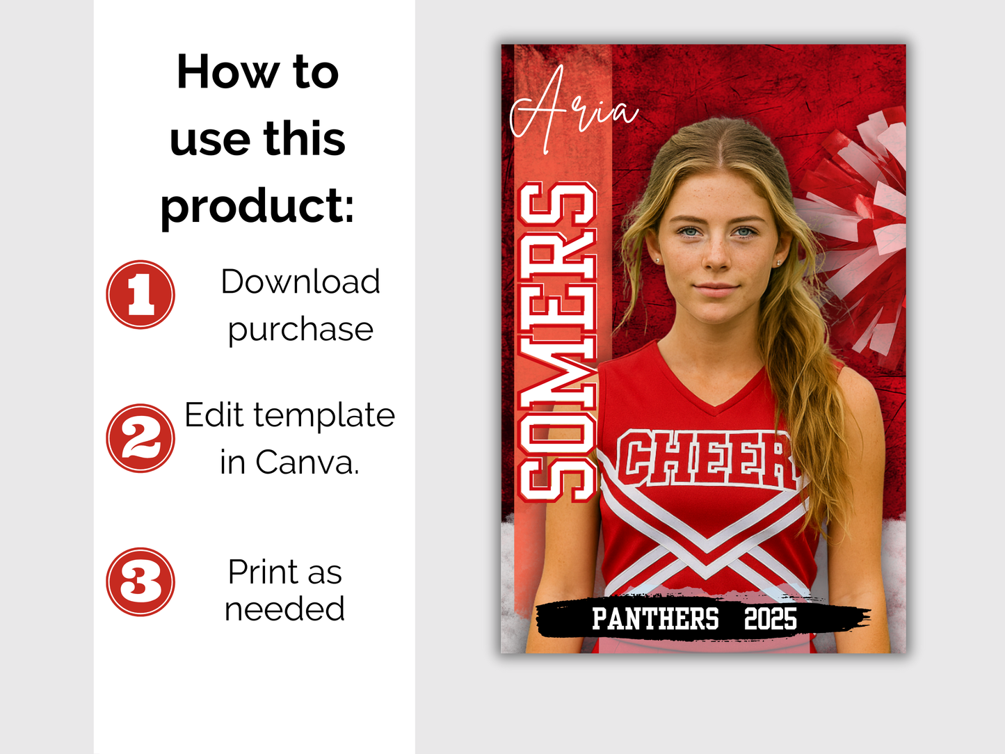 Editable Senior Cheerleader Banner Template