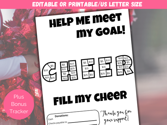 Editable Fill My Cheer Fundraiser Template
