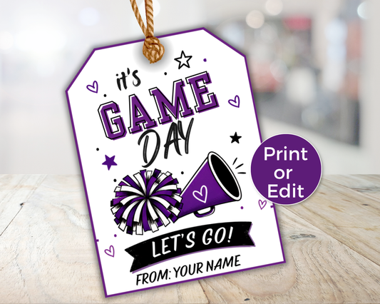 Editable Cheer Team Treat Tags