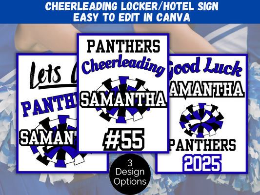 Editable Cheer Locker Sign Template