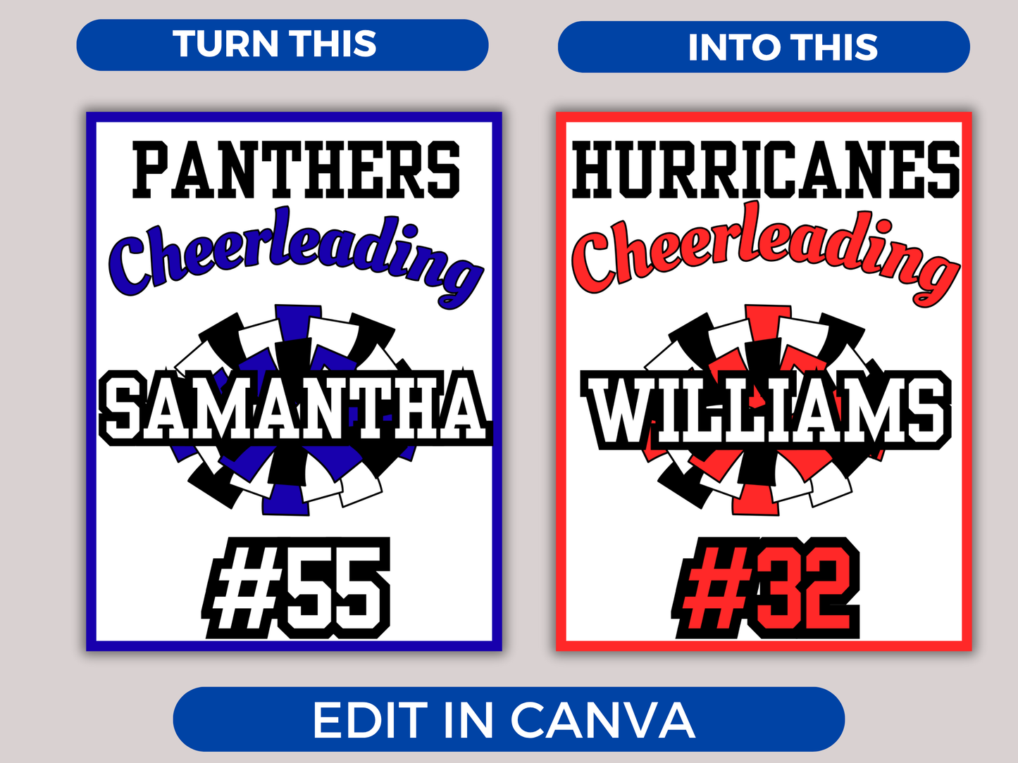 Editable Cheer Locker Sign Template