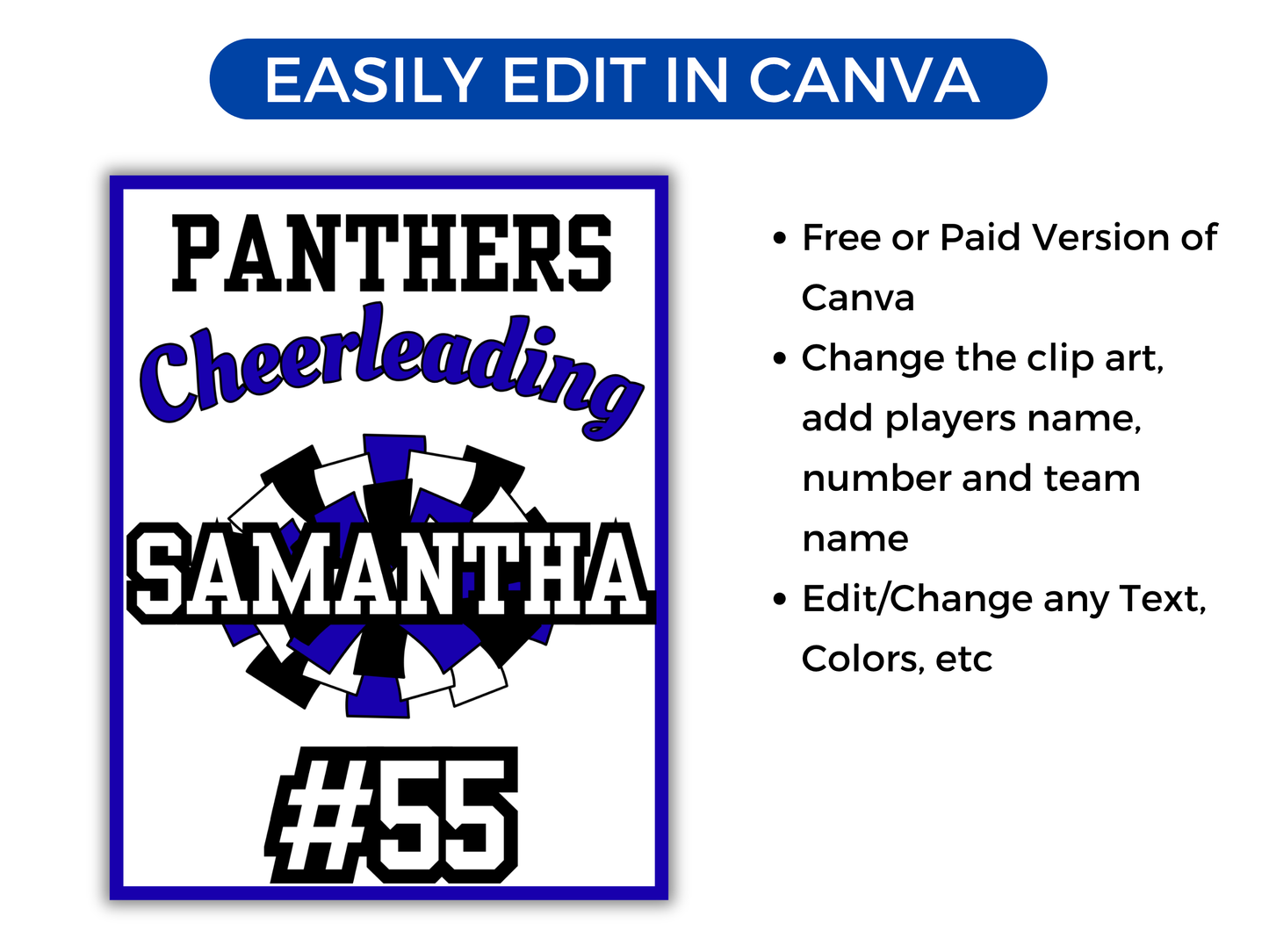 Editable Cheer Locker Sign Template