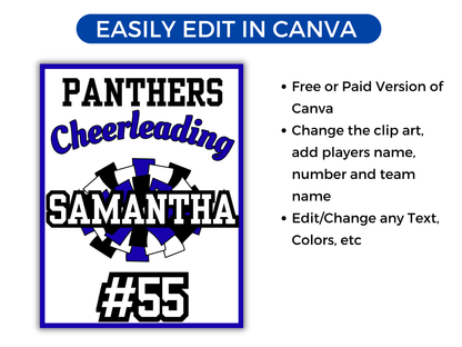 Editable Cheer Locker Sign Template