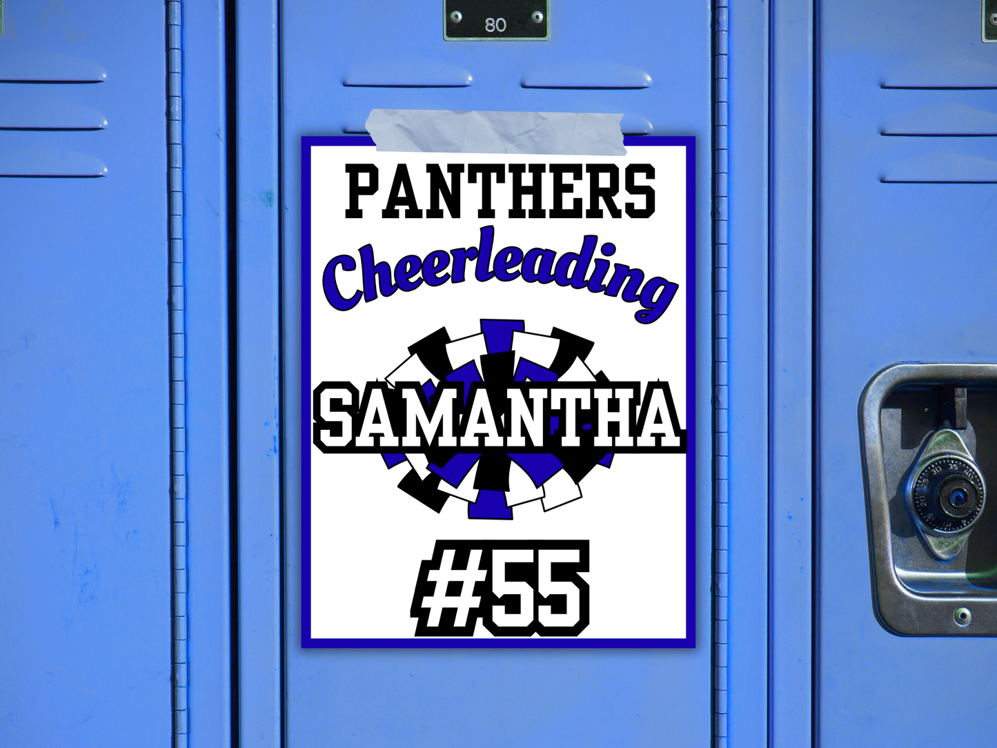 Editable Cheer Locker Sign Template