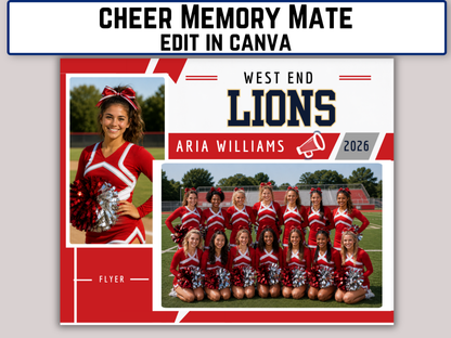 Editable Cheerleading Memory Mate Template