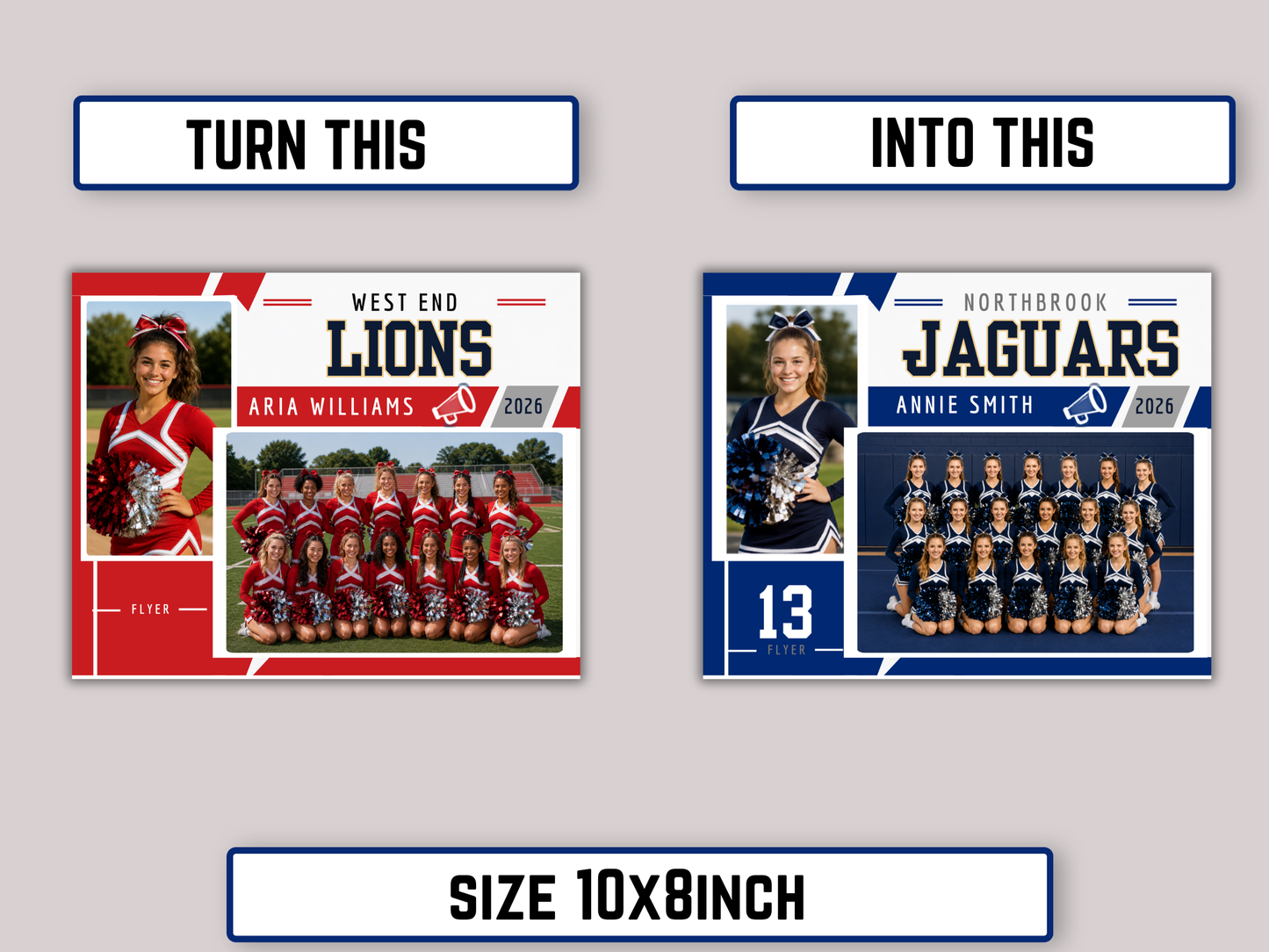 Editable Cheerleading Memory Mate Template