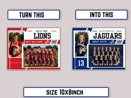 Editable Cheerleading Memory Mate Template
