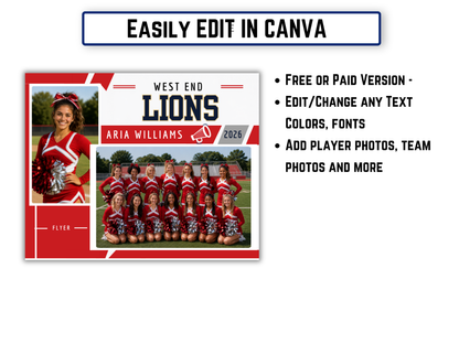 Editable Cheerleading Memory Mate Template