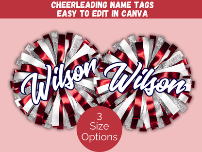 Editable Cheer Name Tags Template