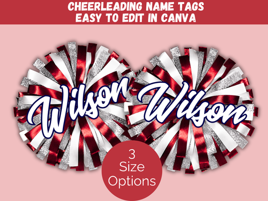 Editable Cheer Name Tags Template