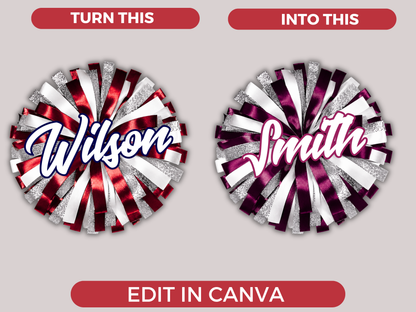 Editable Cheer Name Tags Template