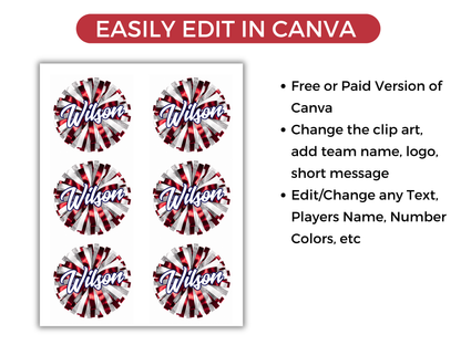 Editable Cheer Name Tags Template
