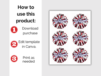 Editable Cheer Name Tags Template