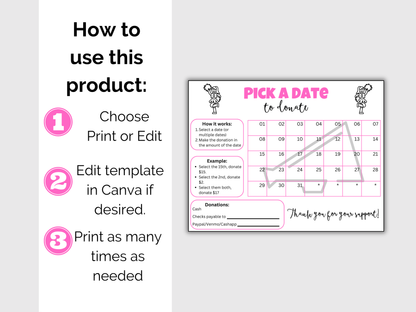 Editable Cheer Pick A Date