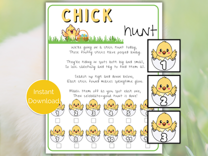 Chick Easter Scavenger Hunt for kids