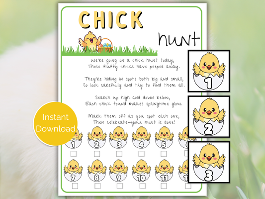 Chick Easter Scavenger Hunt for kids