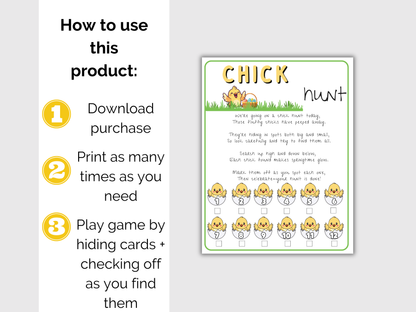 Chick Easter Scavenger Hunt for kids