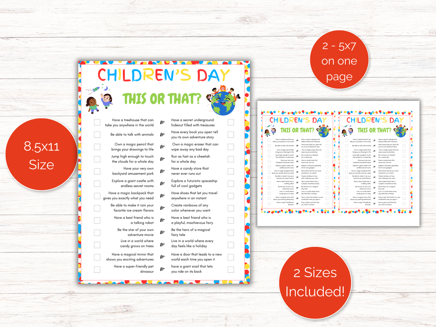 Childrens Day This or That Game