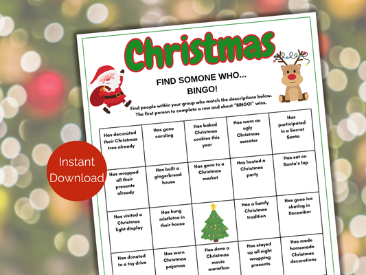 Christmas Find Someone Who Bingo