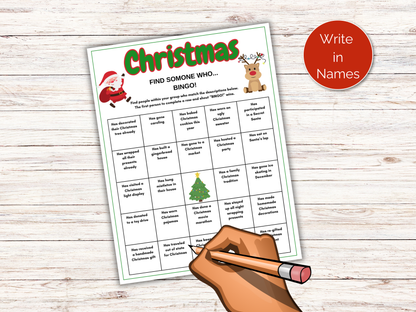 Christmas Find Someone Who Bingo