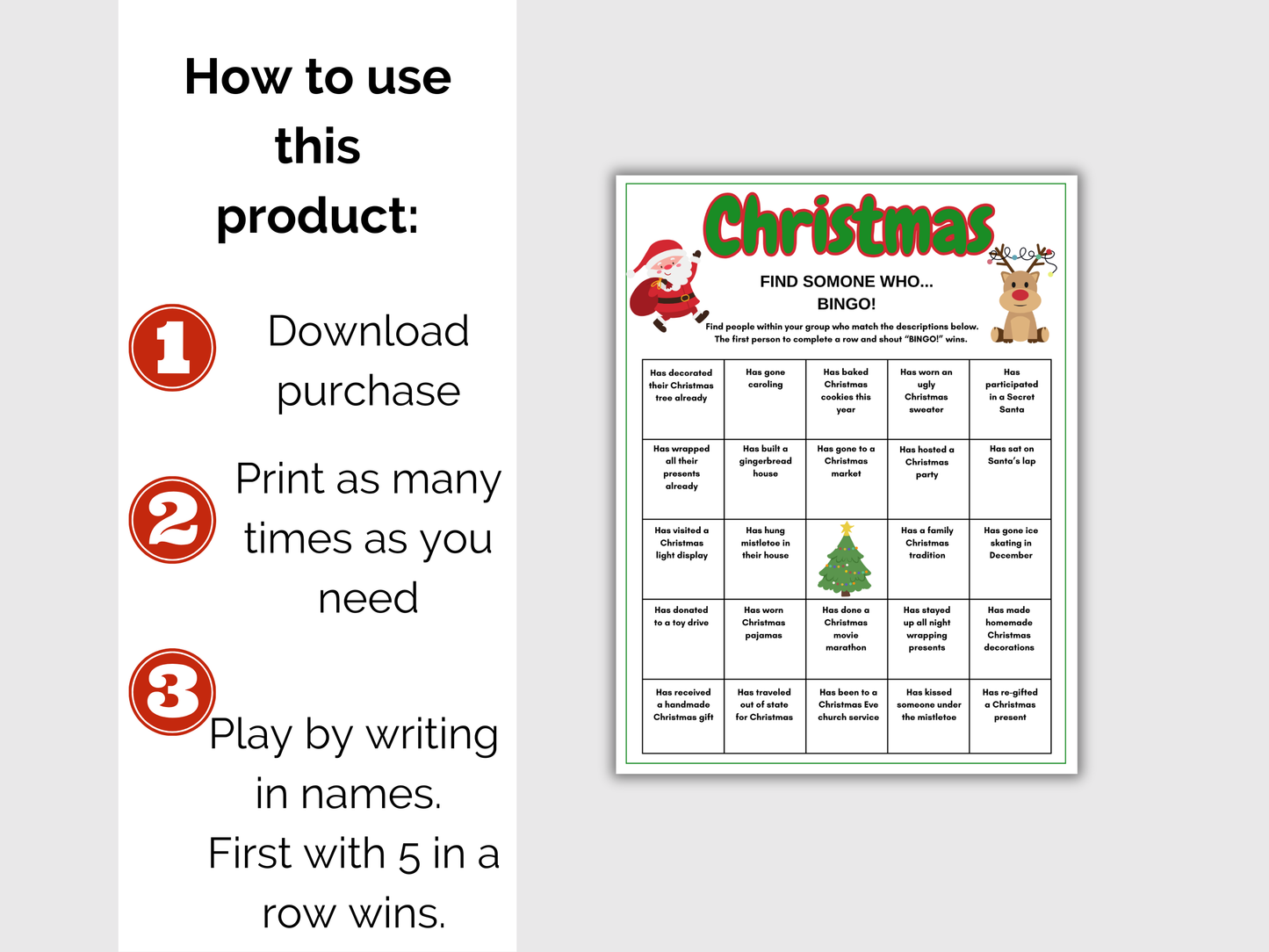 Christmas Find Someone Who Bingo