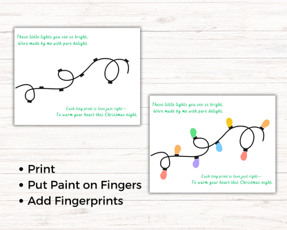 Christmas Lights Fingerprint Art