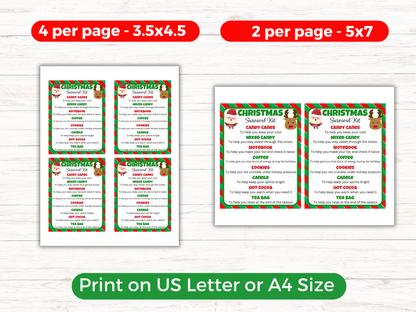 Editable Christmas Survival Kit Gift Tags