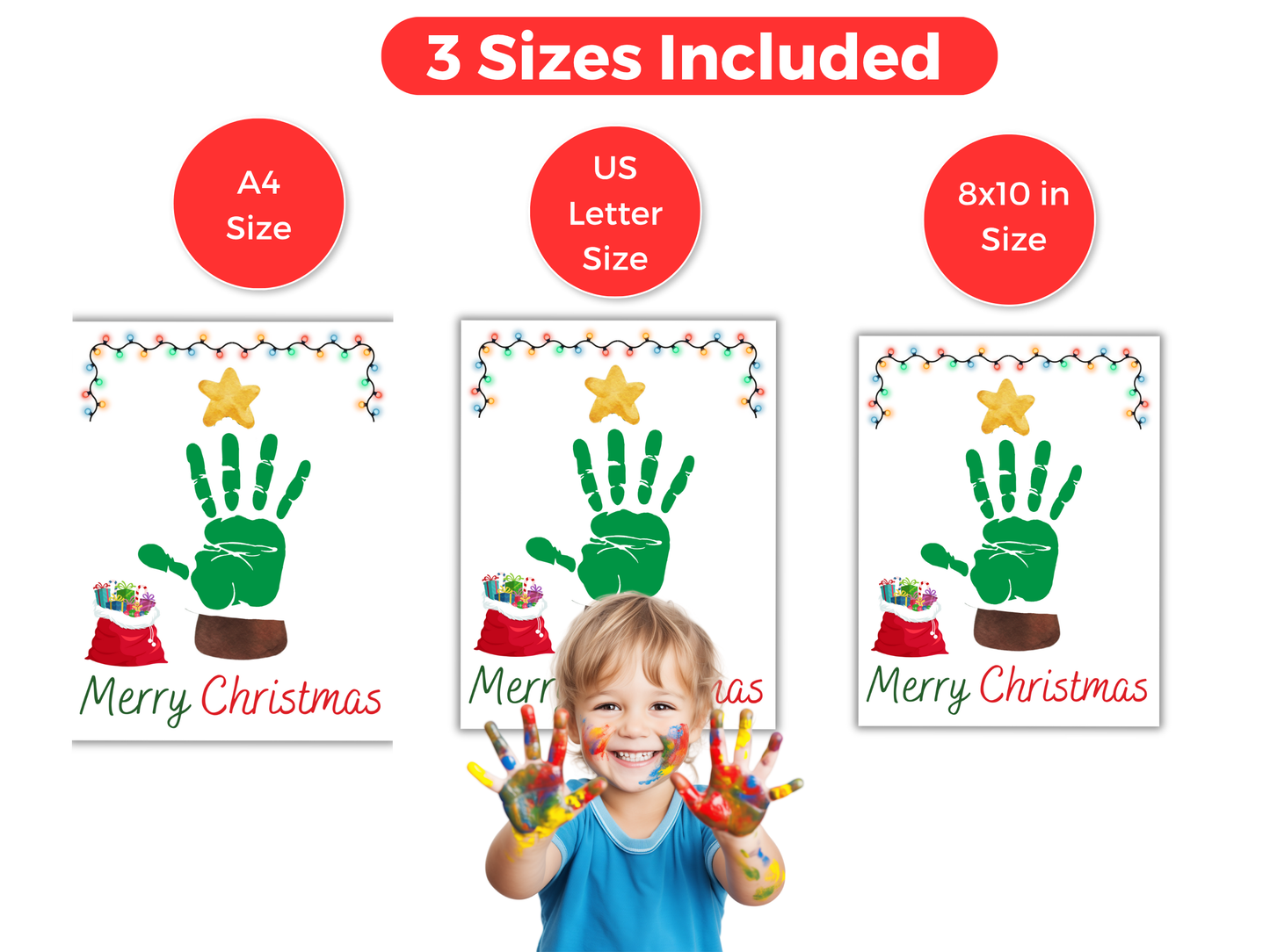 Christmas Tree Handprint Art