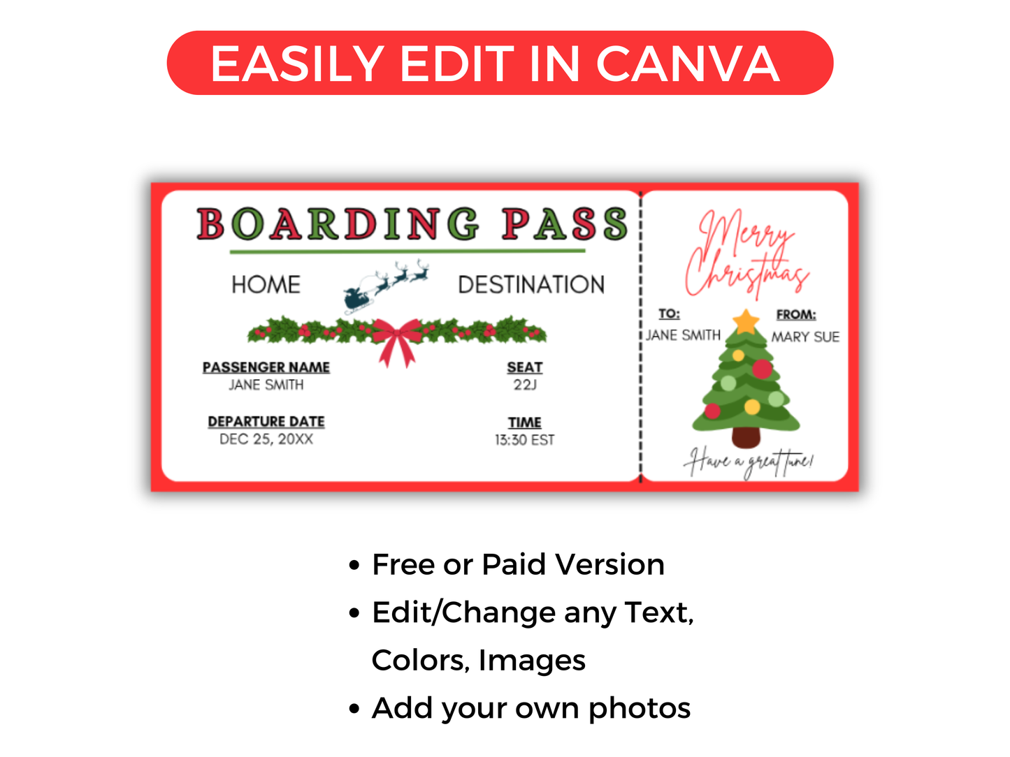 Christmas Boarding Pass