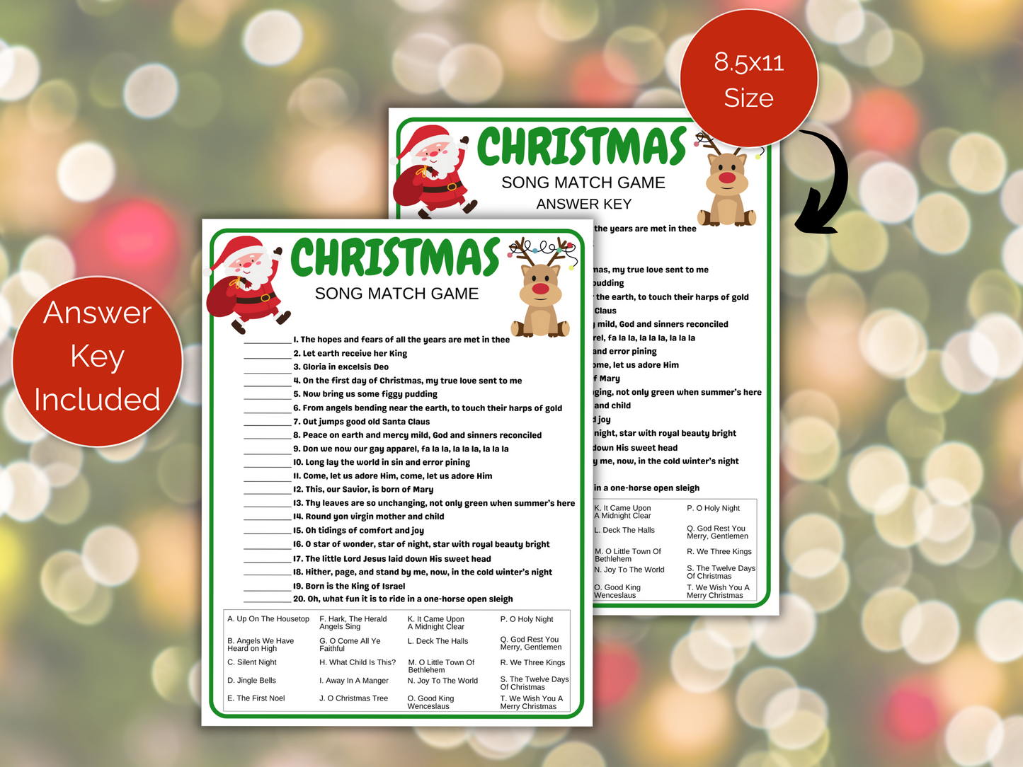 Christmas Carol Match Game