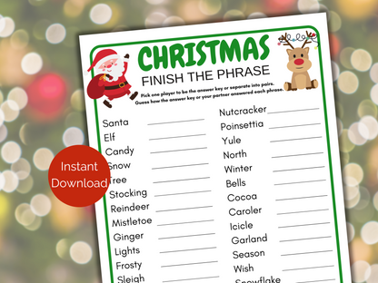 Christmas Finish the Phrase