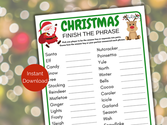 Christmas Finish the Phrase