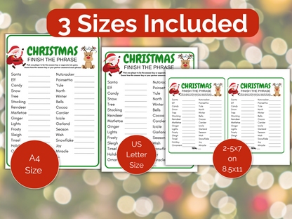 Christmas Finish the Phrase