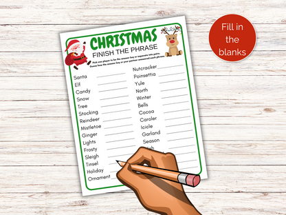 Christmas Finish the Phrase