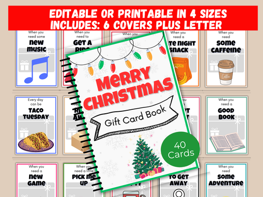 Christmas Gift Card Book (Editable)