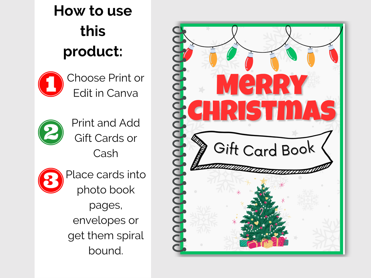Christmas Gift Card Book (Editable)