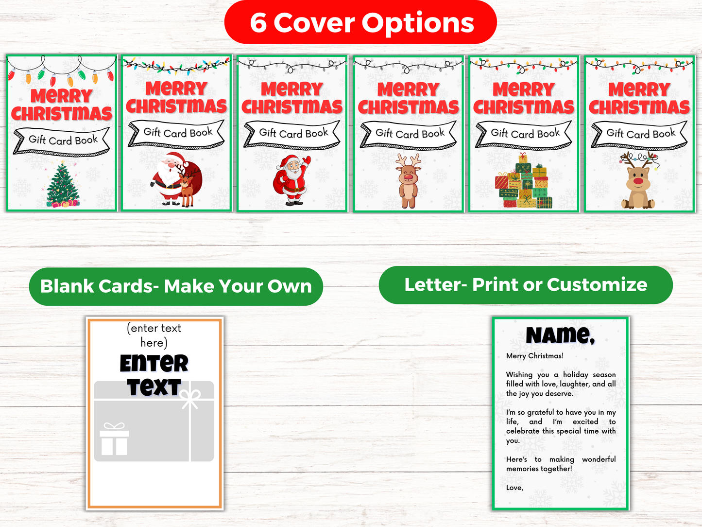 Christmas Gift Card Book (Editable)