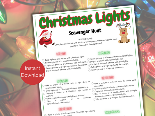 Christmas Lights Scavenger Hunt
