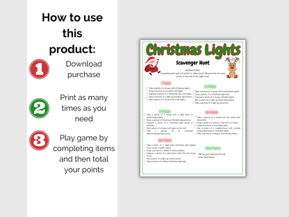 Christmas Lights Scavenger Hunt