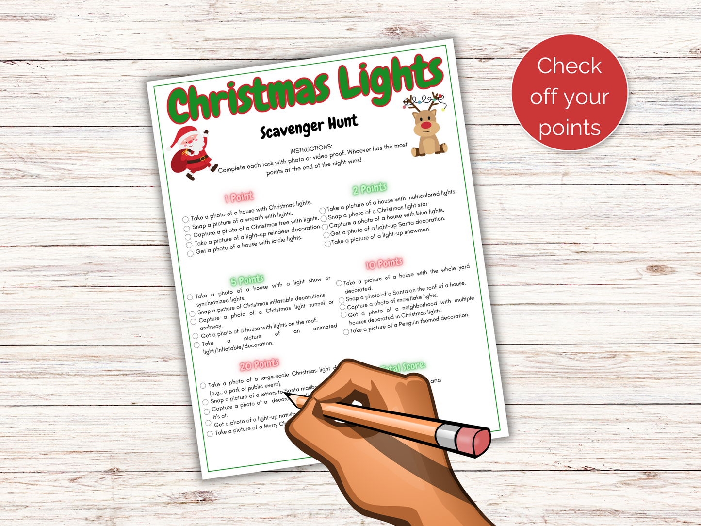 Christmas Lights Scavenger Hunt