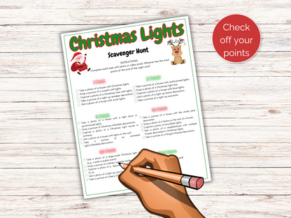 Christmas Lights Scavenger Hunt