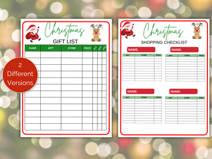 Christmas Shopping Gift List