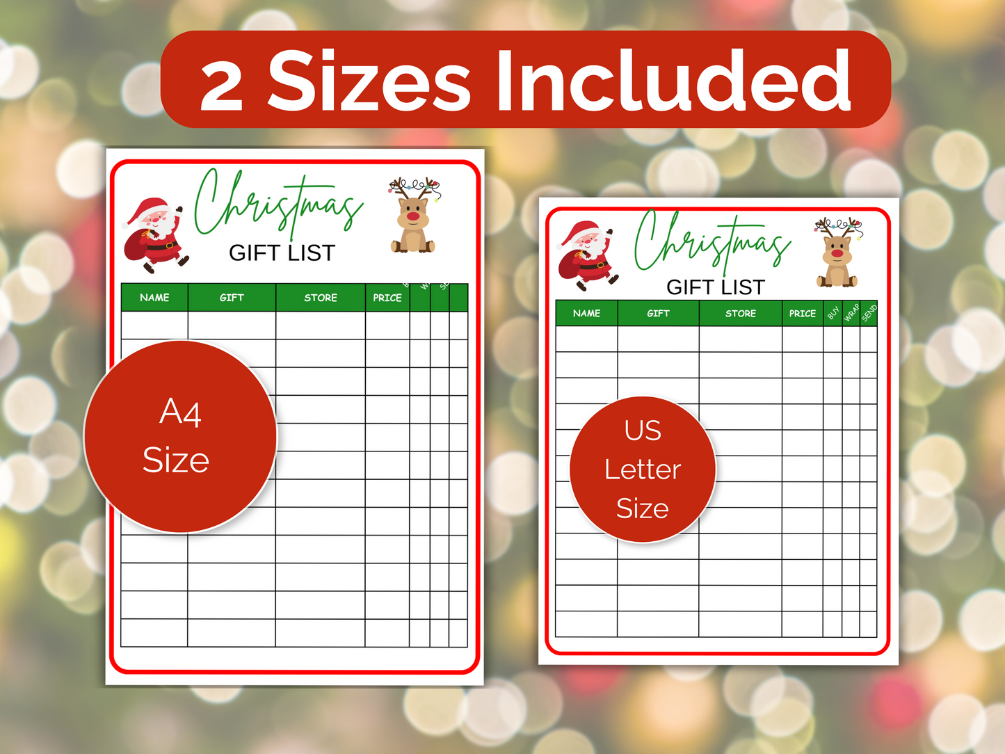 Christmas Shopping Gift List