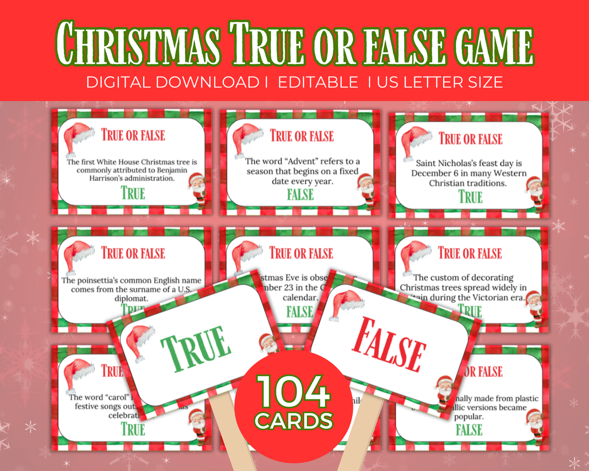 Christmas True or False Card Game