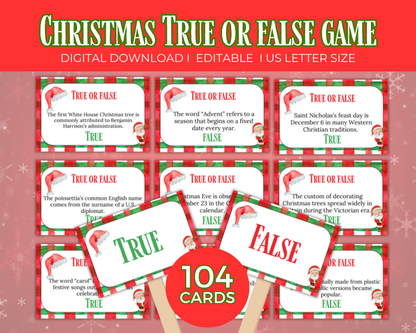 Christmas True or False Card Game