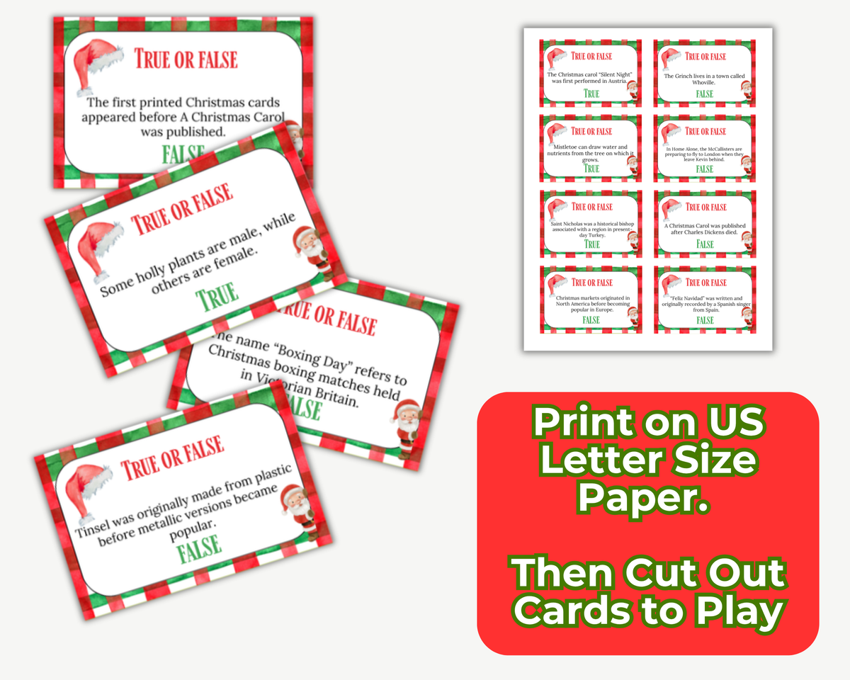 Christmas True or False Card Game