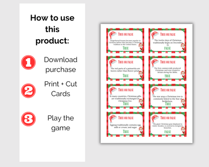 Christmas True or False Card Game