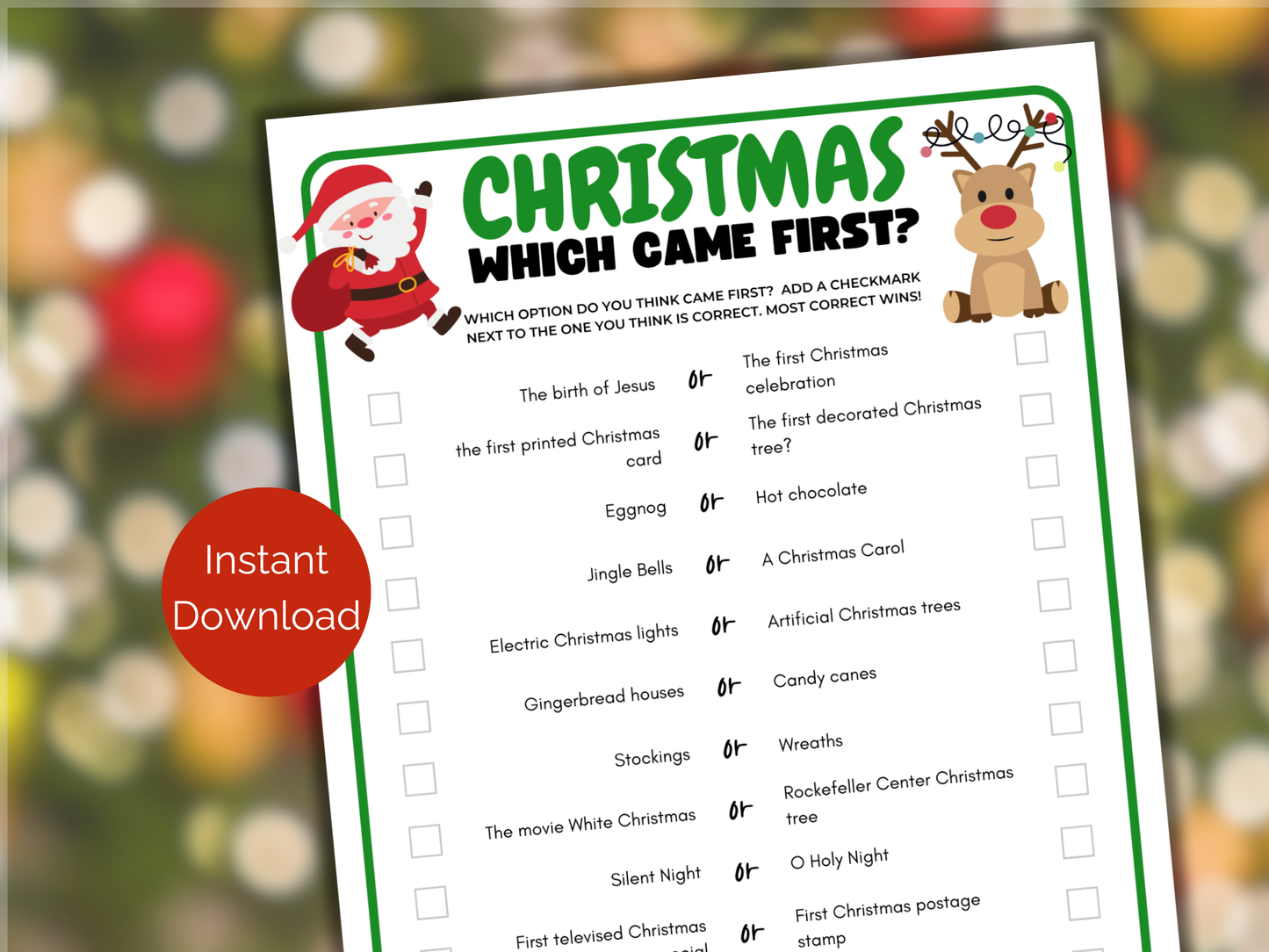 Christmas Which Came First Game